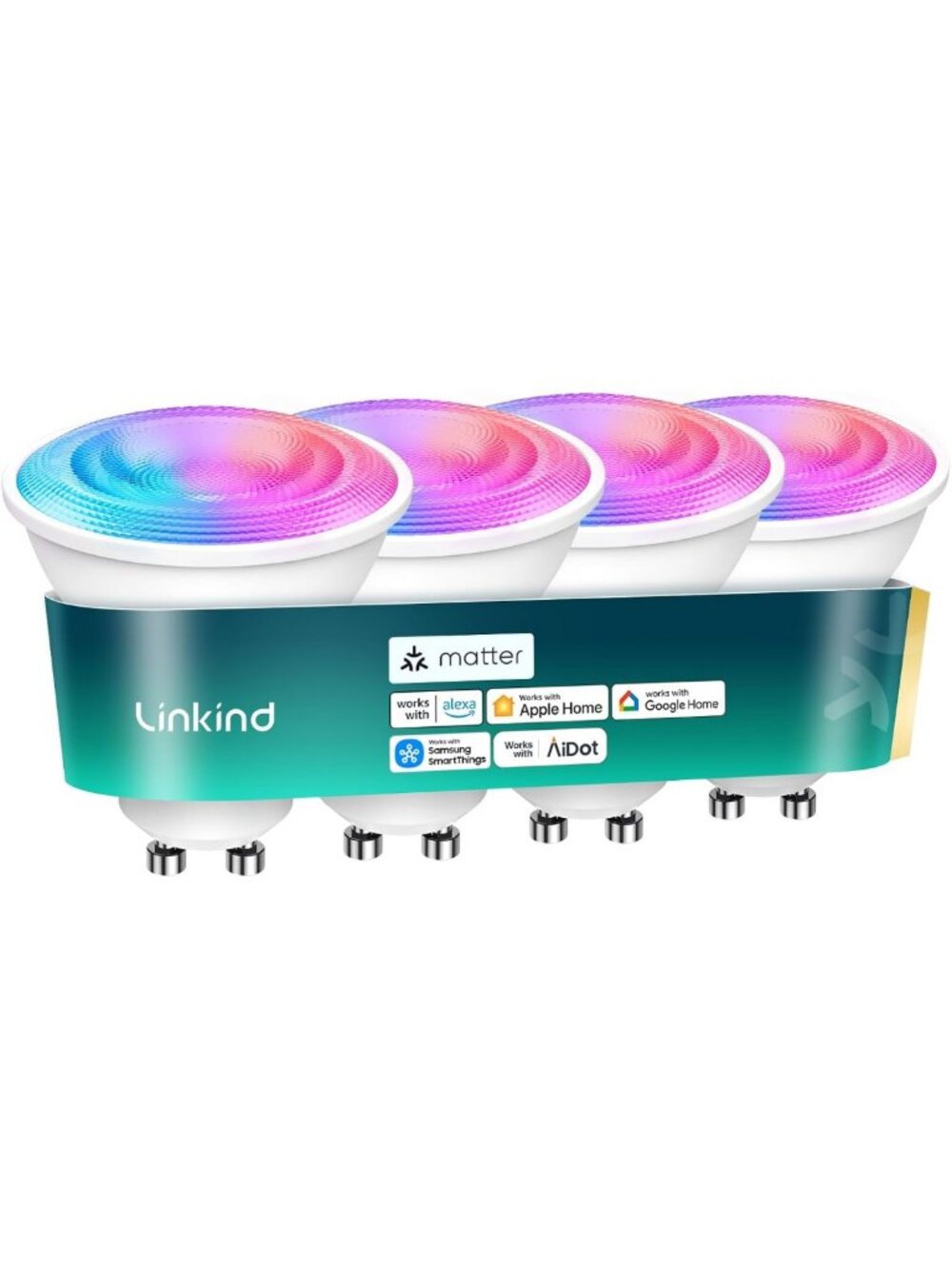 Smart GU10 LED Light Bulbs, 4-Pack - Dimmable, Energy Efficient, Smart Home